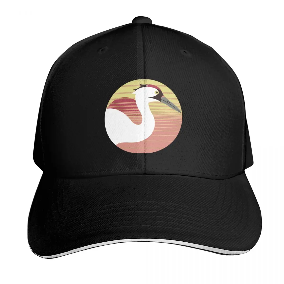 Whooping Crane (Grus americana) - Endangered Bird Baseball Cap Snapback Flat Bill Strapback Dad Hat Six Panel Structured Crown