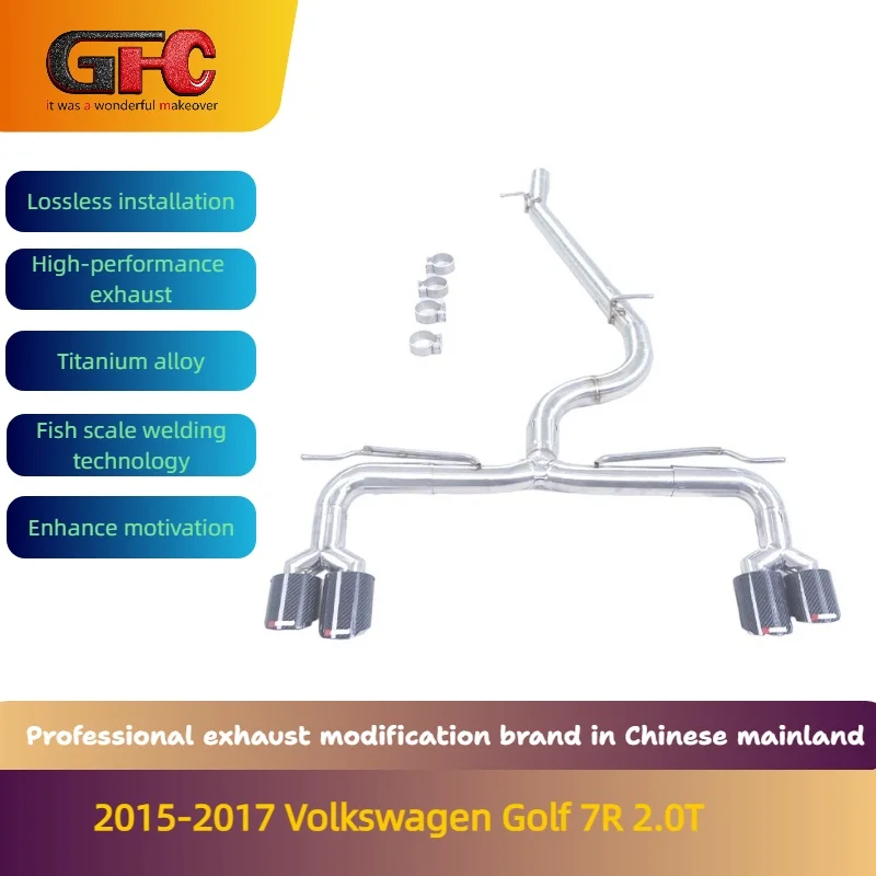 

Высокопроизводительная выхлопная система GFC для Volkswagen Golf 7R 7.5R 2.0T 2015-2017 годов выпуска, прямая труба, система catback.