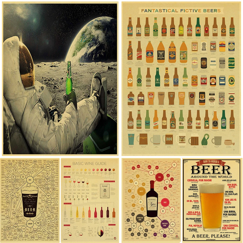 Buy Three Get One Free Beer Mug Decoration Poster Hot Sale Kraft Vintage Decoration Living Room Bedroom Cafe Bistro Decoration
