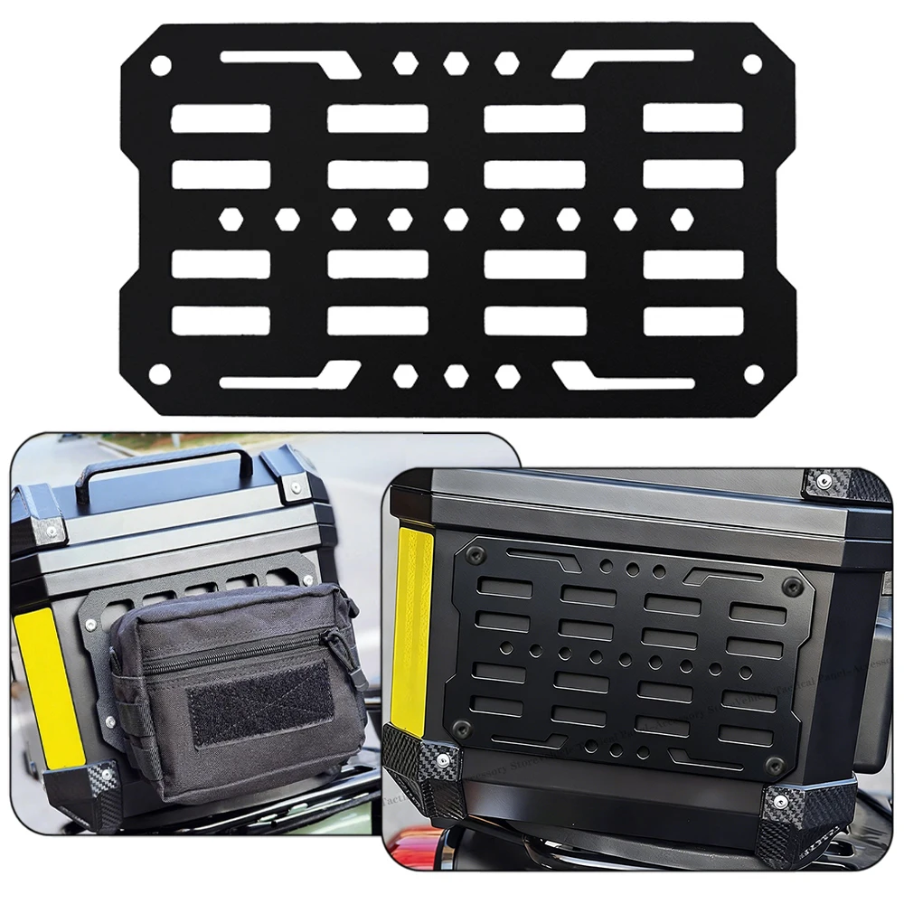 

1PCS Motorcycle Top Case Molle Quick-Mounting Tactical Trunk Storage Box Aluminum Alloy Molle Panel Universal Side Box