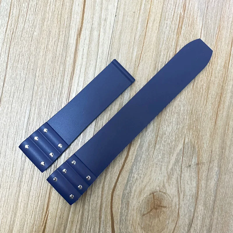حزام ساعة مطاطي عالي الجودة لسوار مطاط مقاوم للماء لحزام كارتيه سانتوس سوار من السيليكون 21 ملم سوار معصم أسود أزرق
