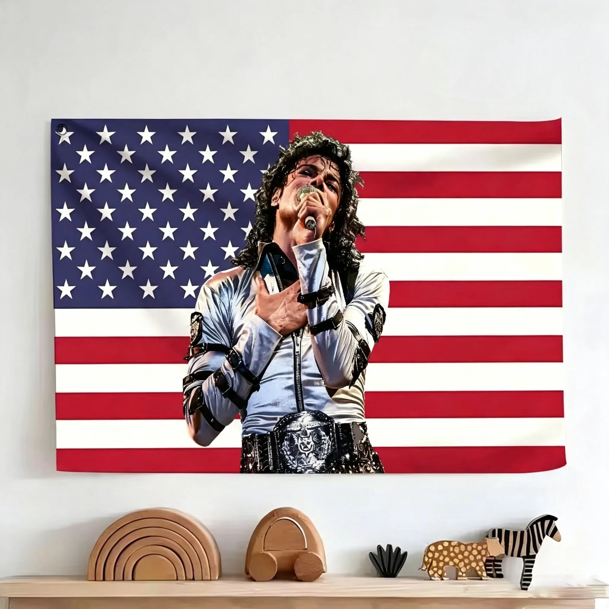 M‑Michael J‑Jackson MJ Tapestry Banner, Decorative Wall Flag of the King of Pop for Bedroom, Living Room, Bar, Restaurant,Gift