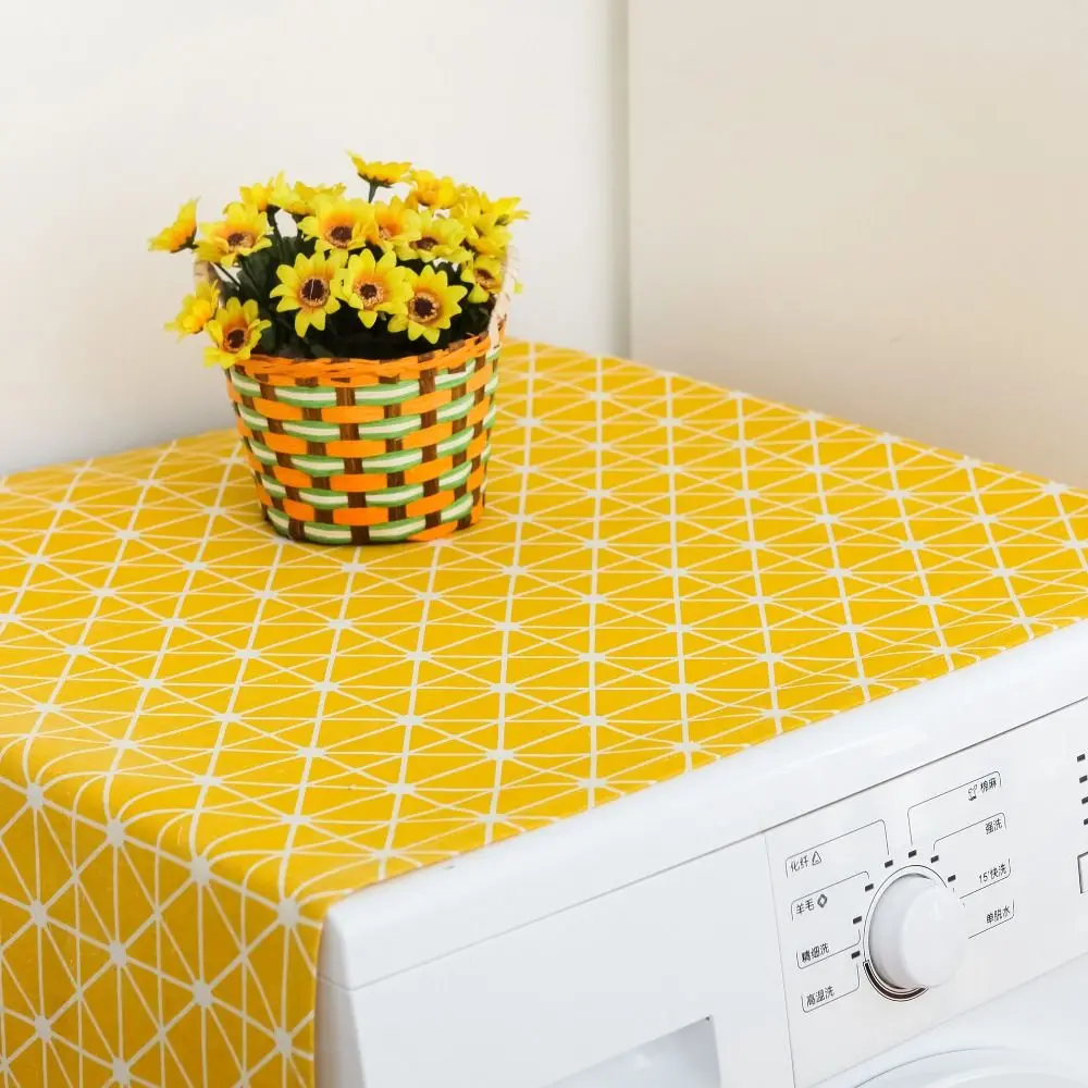 with Pocket Refrigerator Cover Geometric Pattern Dustproof Washing Machine Cover Cloth Microwave Cover Microwave