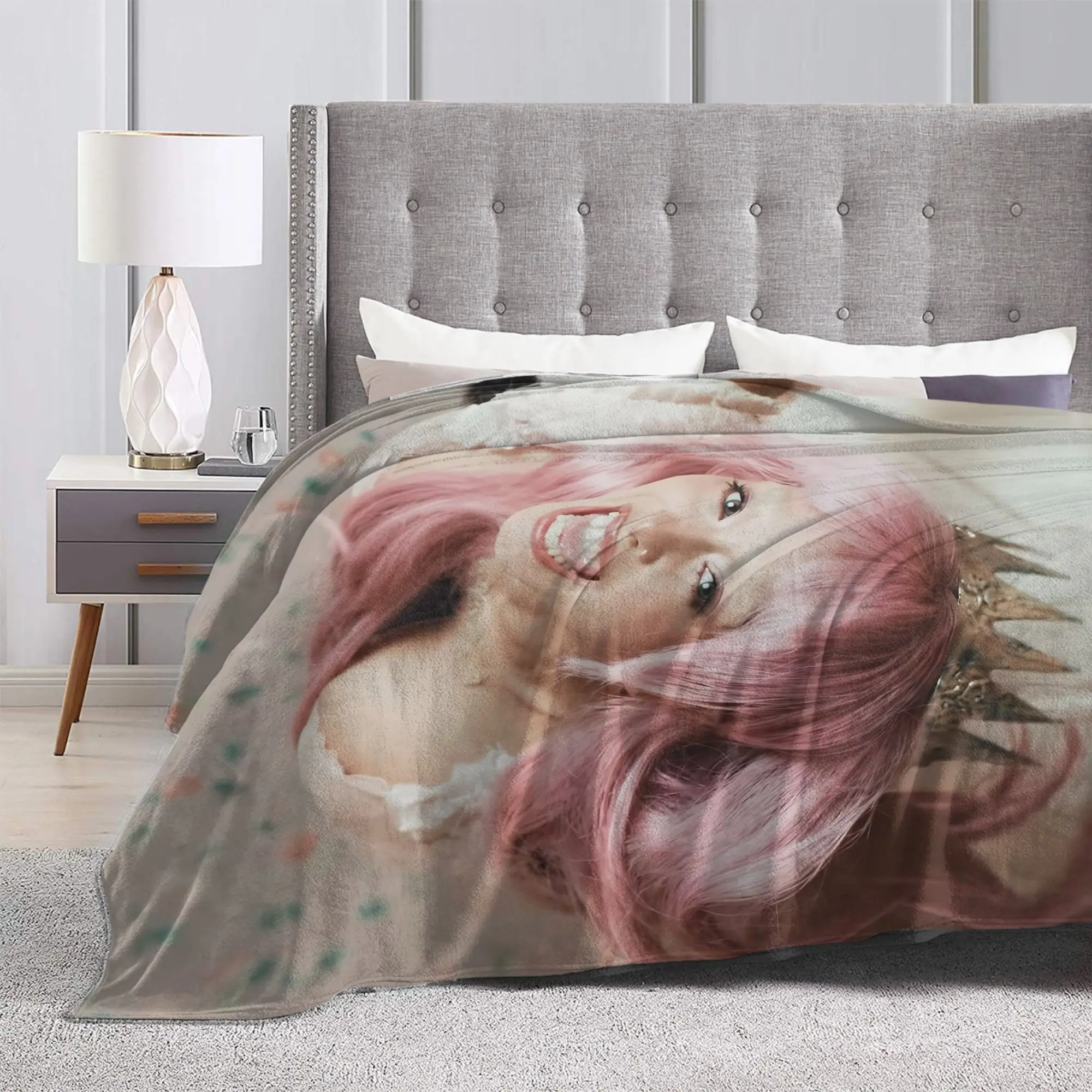 Melanies Martinezs Singer Flannel Throw Blankets Hades Circle Blanket for Sofa Outdoor Soft Bedspread
