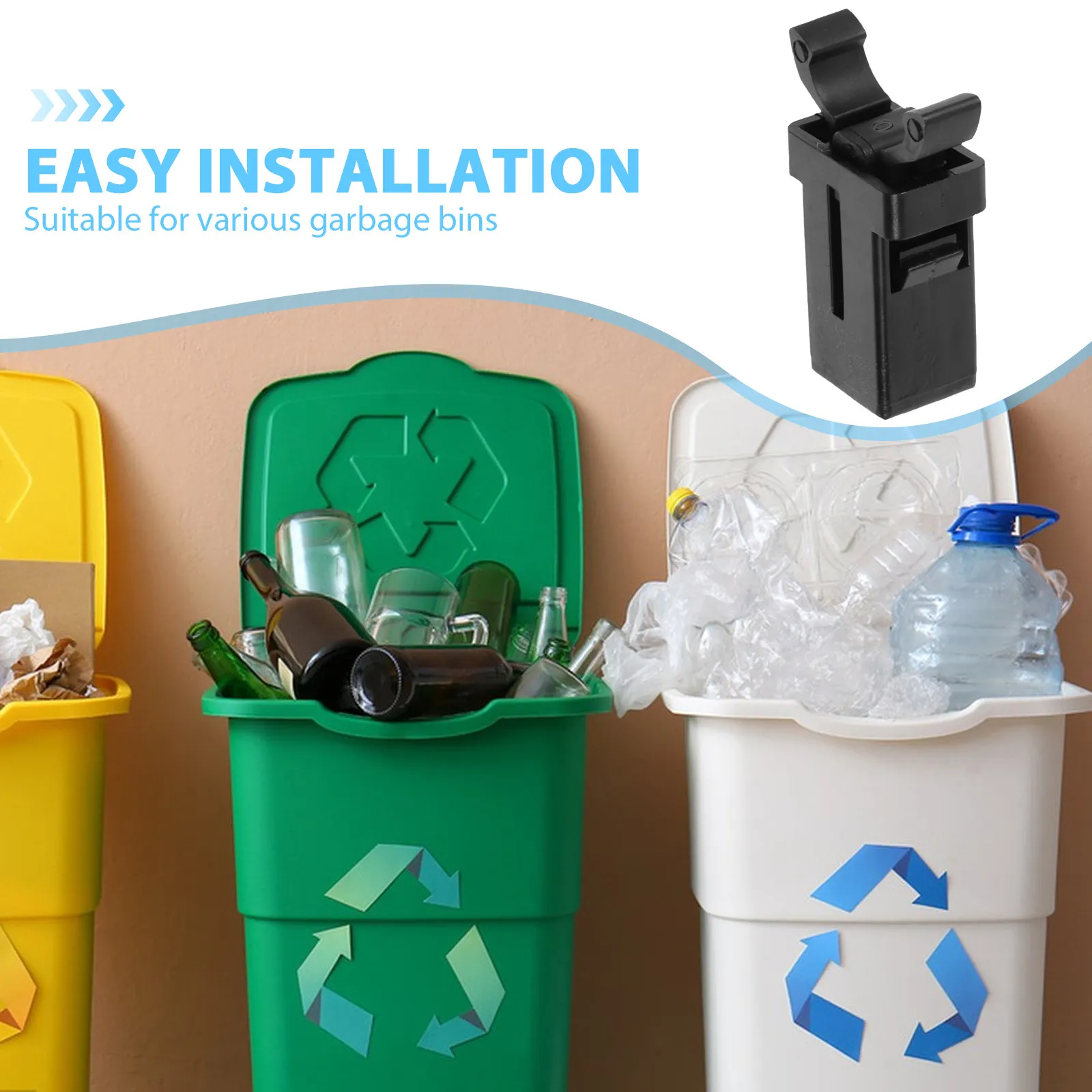 20Pcs Self-Locking Switch Trash Can Press Button Lock Replacement Garbage Lid Catch Lid Bin Repair Parts Plastic Spare