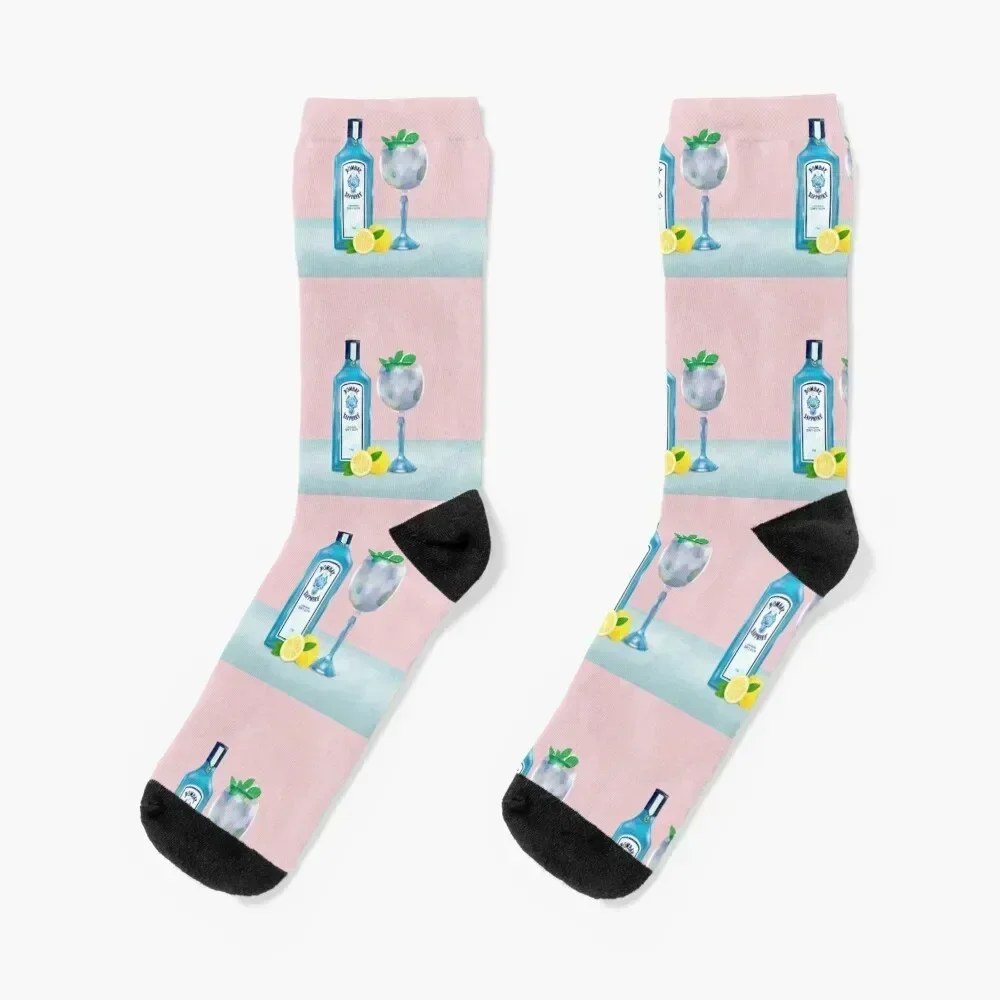 Gin Tonic Socks ถุงเท้าตลก ของขวัญคริสต์มาส ถุงเท้าผู้ชายบ้า ถุงเท้าผู้หญิง