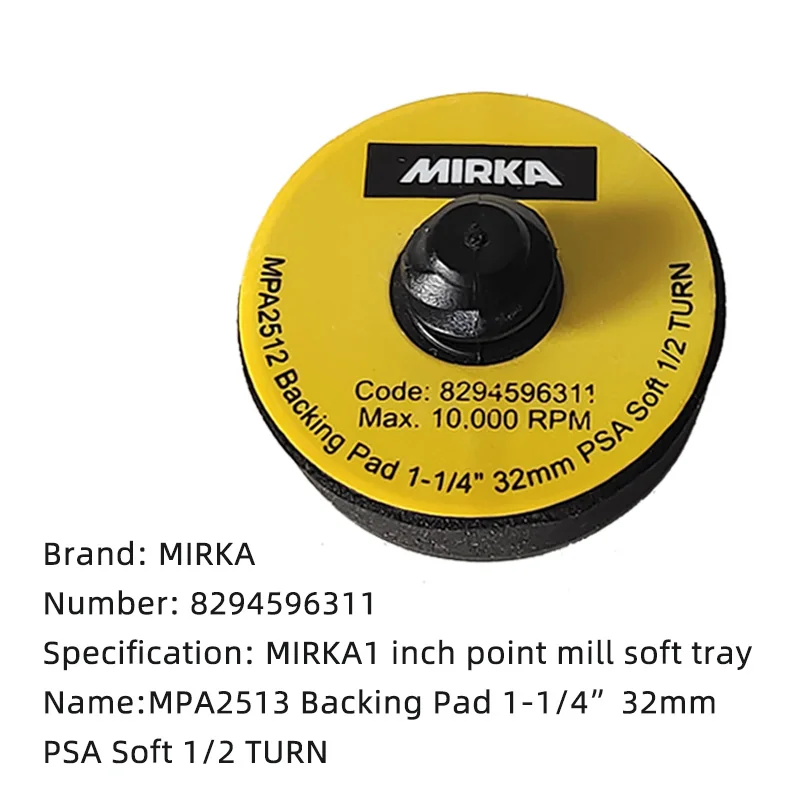 Mirka 32mm Spot Repair Backing Pad MPA2512 1 Inch Soft Pad for Car Paint Finishing and Detail Sanding Tool