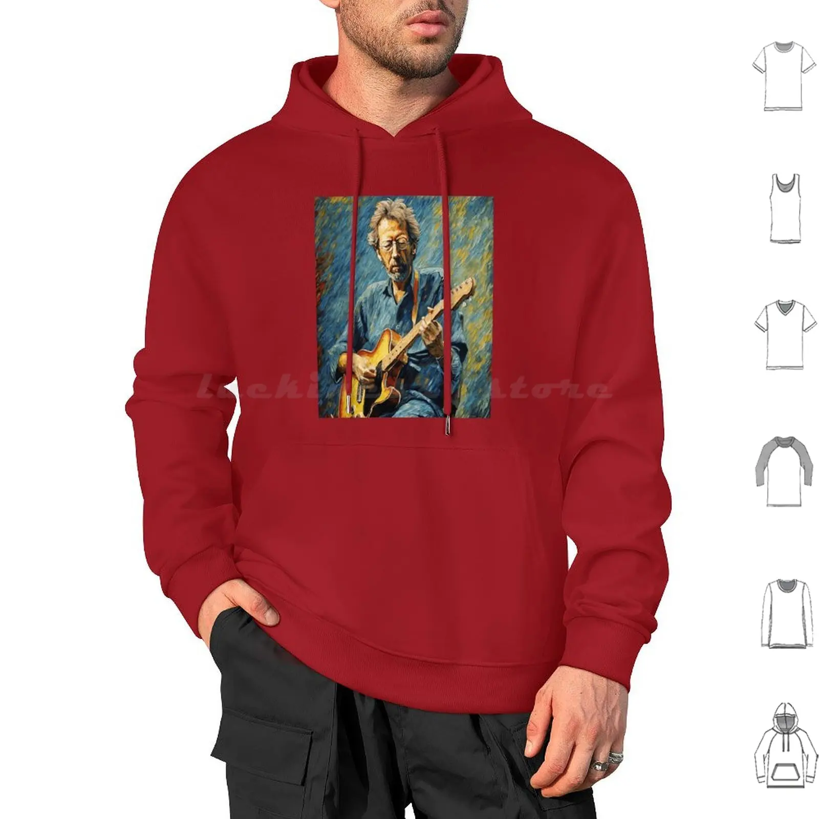 Guitar Virtuoso And Music Legend Hoodie cotton Long Sleeve Guitarist Music Legend Blues Music Guitar Virtuoso Guitar Hero