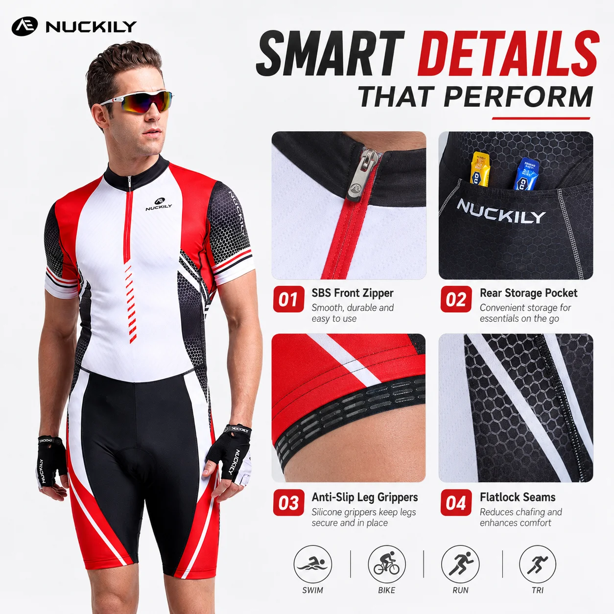 بدلة ترياتلون للرجال من NUCKIL - مراجعة Triathlon Cycling Kit وسعره