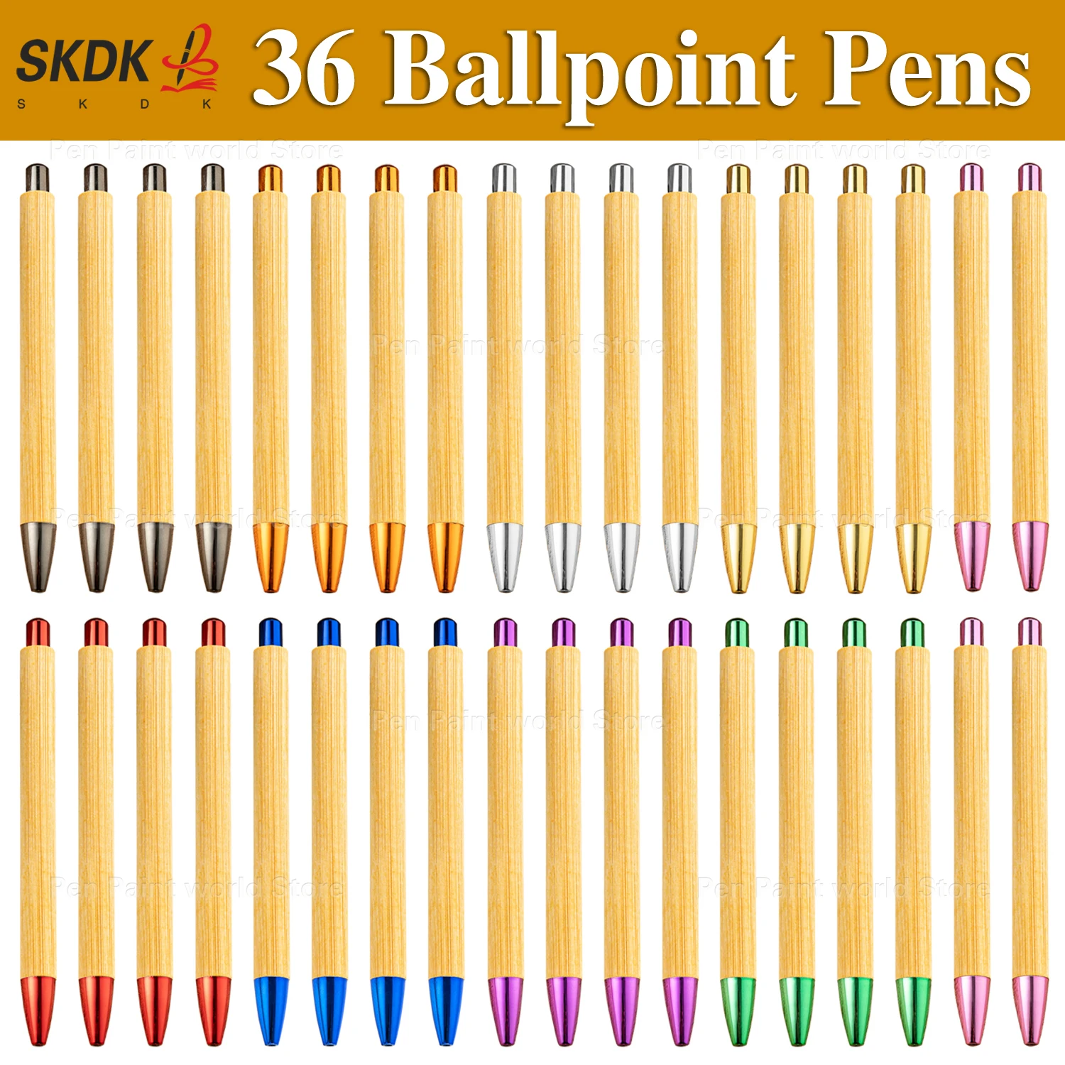 

36 шт. новые бамбуковые шариковые ручки – экологически чистые ручки прессового типа для офиса, школы, гостиницы, рекламных подарков, оптовая продажа