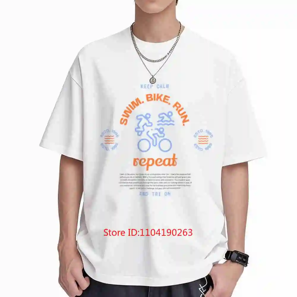 Triathlon Running Cycling Swimming Short Sleeve Tee 100% Cotton T-Shirt