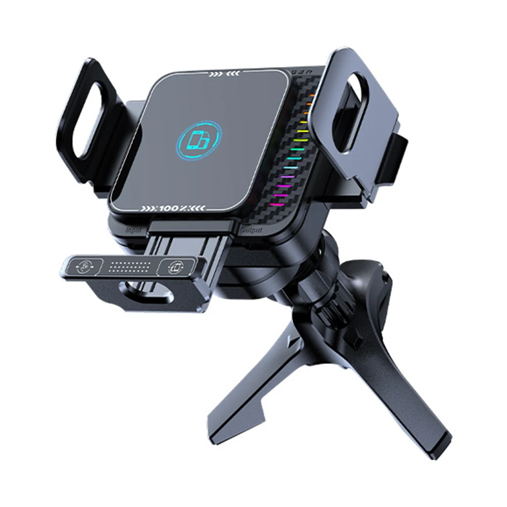

Auto Clamping Car Phone Holder with 15W Wireless Charging and 360-Degree Rotation for GPS Navigation and Calls