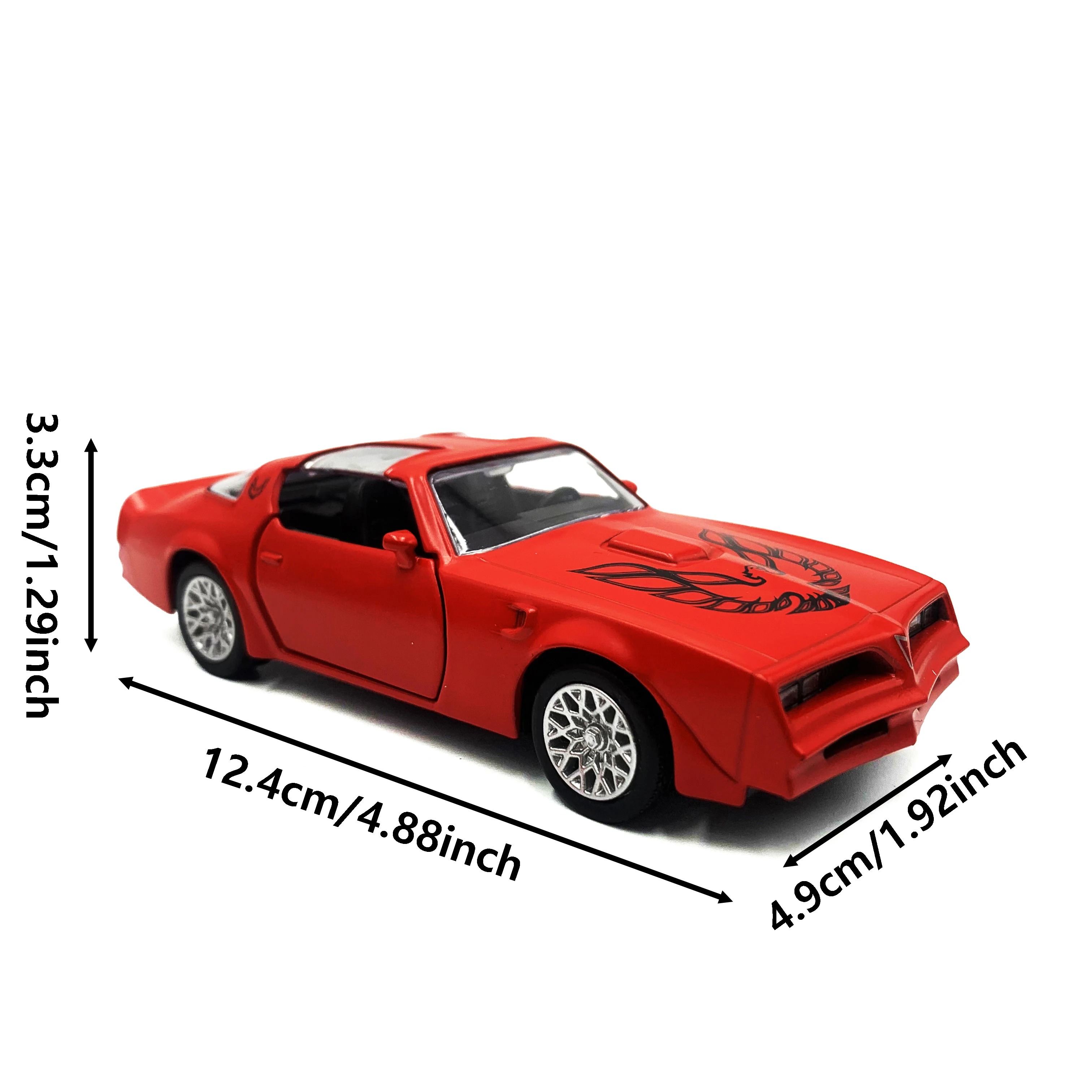 

Модель Pontiac Firebird в масштабе 1:36, двери открываются и закрываются, механизм с откатным механизмом для плавного скольжения, коллекционный подарок.