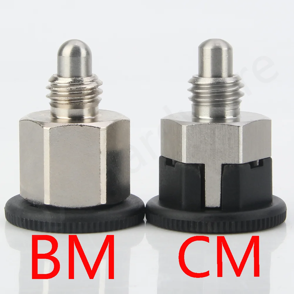 QX213 Mini stantuffo indice non bloccabile/autobloccante in acciaio al carbonio con perno Lcating placcato in nichel con trattamento nero