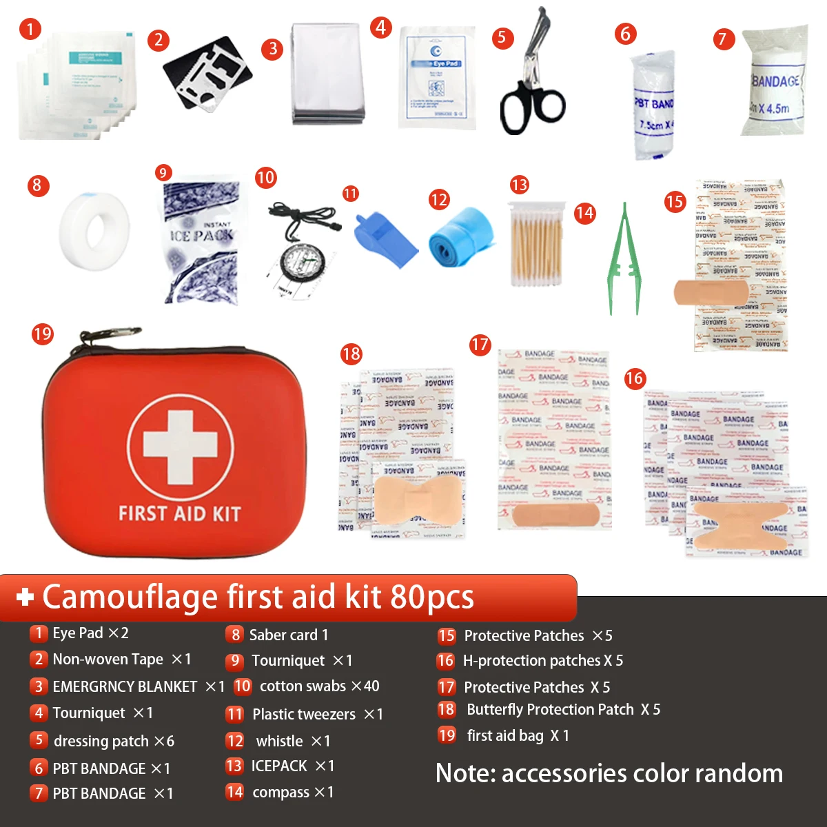 مجموعة الإسعافات الأولية المحمولة ، مقاومة للماء ومقاومة قاذورات مدمجة وخفيفة الوزن ، مجموعة طبية للطوارئ المنزلية ، المغامرة في الهواء الطلق #1