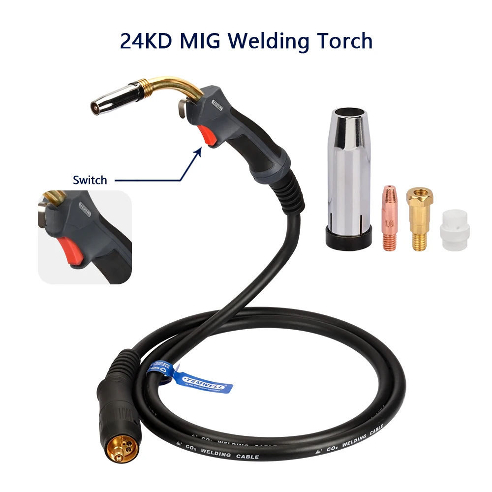 24KD Mig Mag Welding Torches New 3M  Accessories MB24AK Weld Torch Gun with Europ Connector for Mig Co2 Welding Equipment