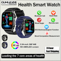 2024New ECG Smartwatch for Men and Women ET580 Bluetooth Call Blood Sugar Blood Pressure Blood Oxygen Uric Acid Exercise Tracker