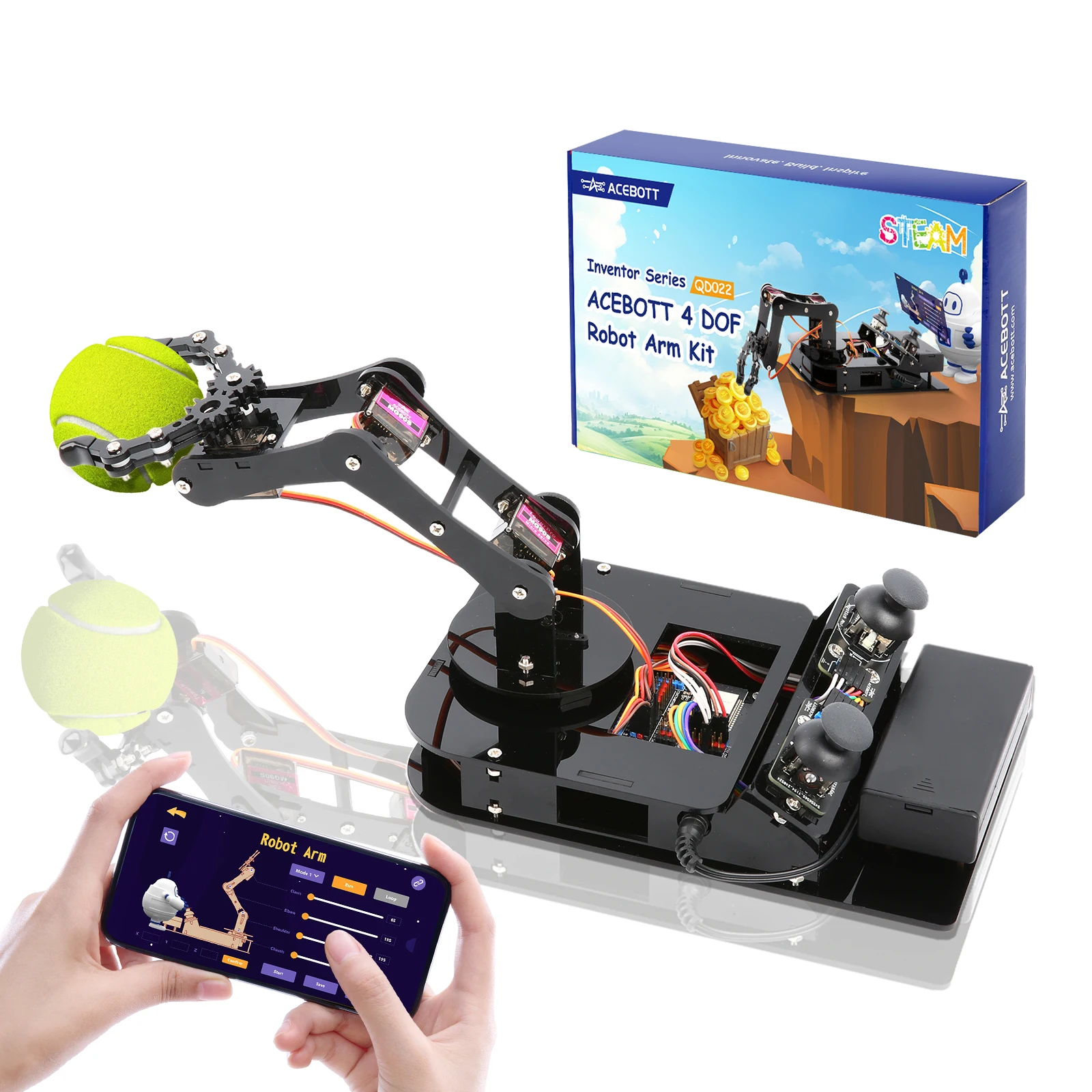Starter STEM Educational Arm Set Toy for Pre-Primary School Children Smart DIY Coding Kit Compatible with Arduino