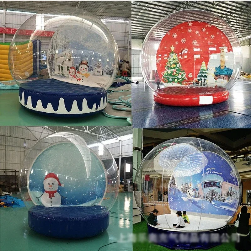 Dia 3M/10ft Inflatable Big transparent bubble ball crystal Snowflake Balls prop Window Display  Air modeling decoration