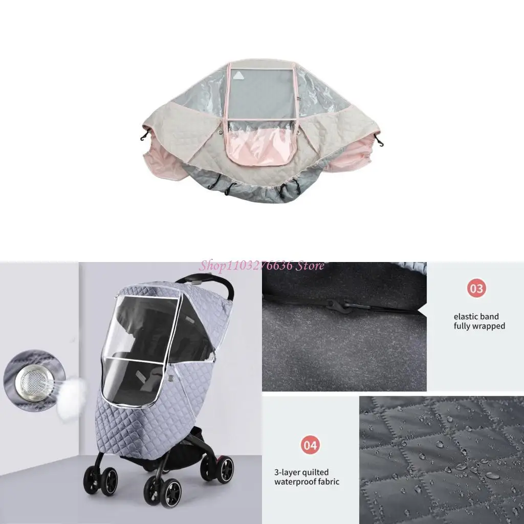 

R6FD Rain Cover Breathable Baby Pushchair Cover Accessories Portective Shield