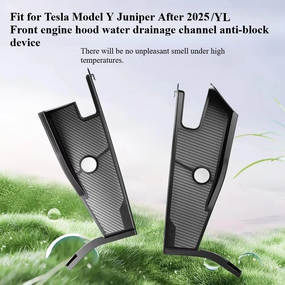 For Tesla Model Y Juniper /YL Front Cabin Full Enclosure Water Drainage Channel Frunk Water Channel Leaf Blocking Drain Gutter