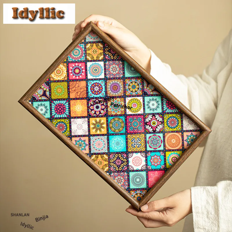 

Square Tea Tray Dessert Candy Tray Coffee Storage Board Trays Provide For Hospitality Dishes For Serving Cafes Accessories Gift