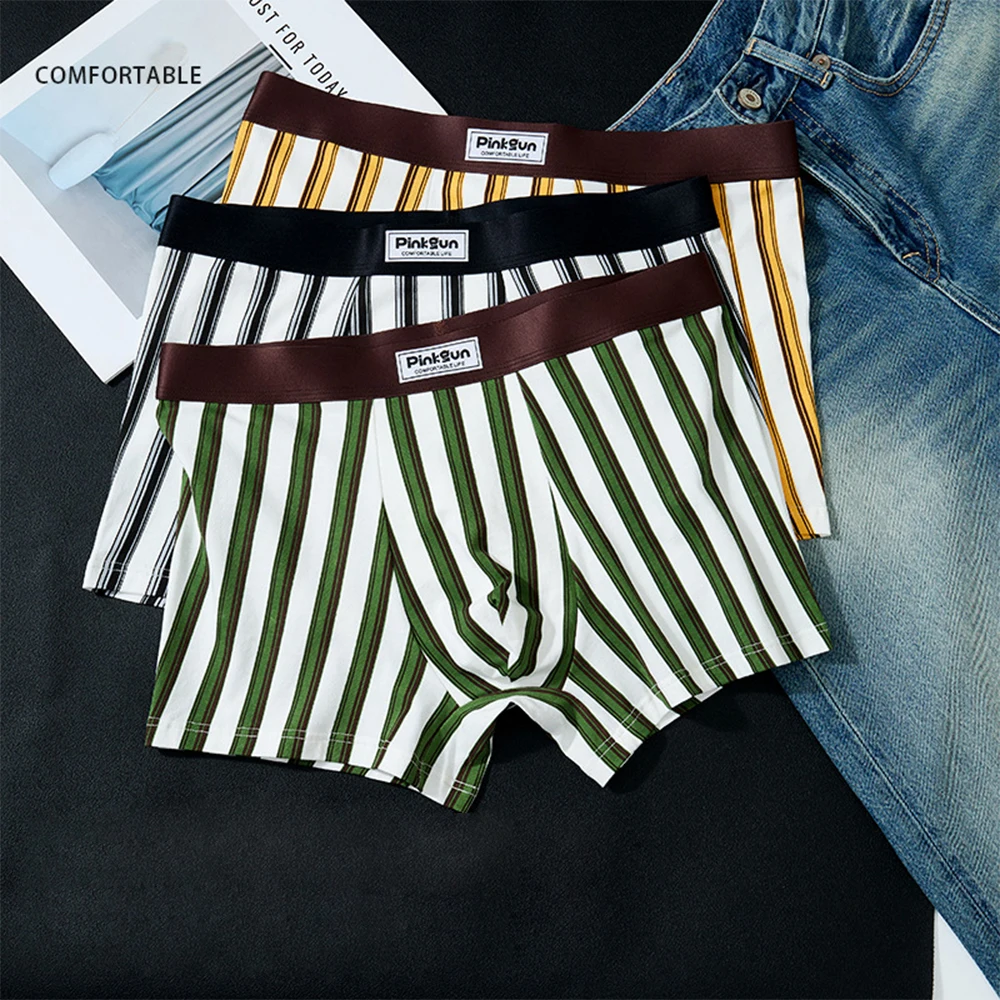

1/3 шт. 4XL 95% хлопок Классические мужские трусы в вертикальную полоску, антибактериальные, дышащие, боксеры, высокоэластичное мягкое нижнее белье, новинка