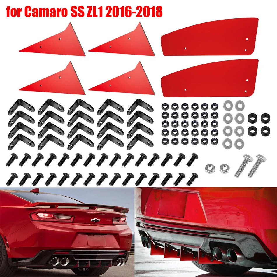 TML 6 adet arka difüzör Camaro SS ZL1 için Set 2016-2018 alüminyum bileşik büyük performans artışı Downforce yaptı