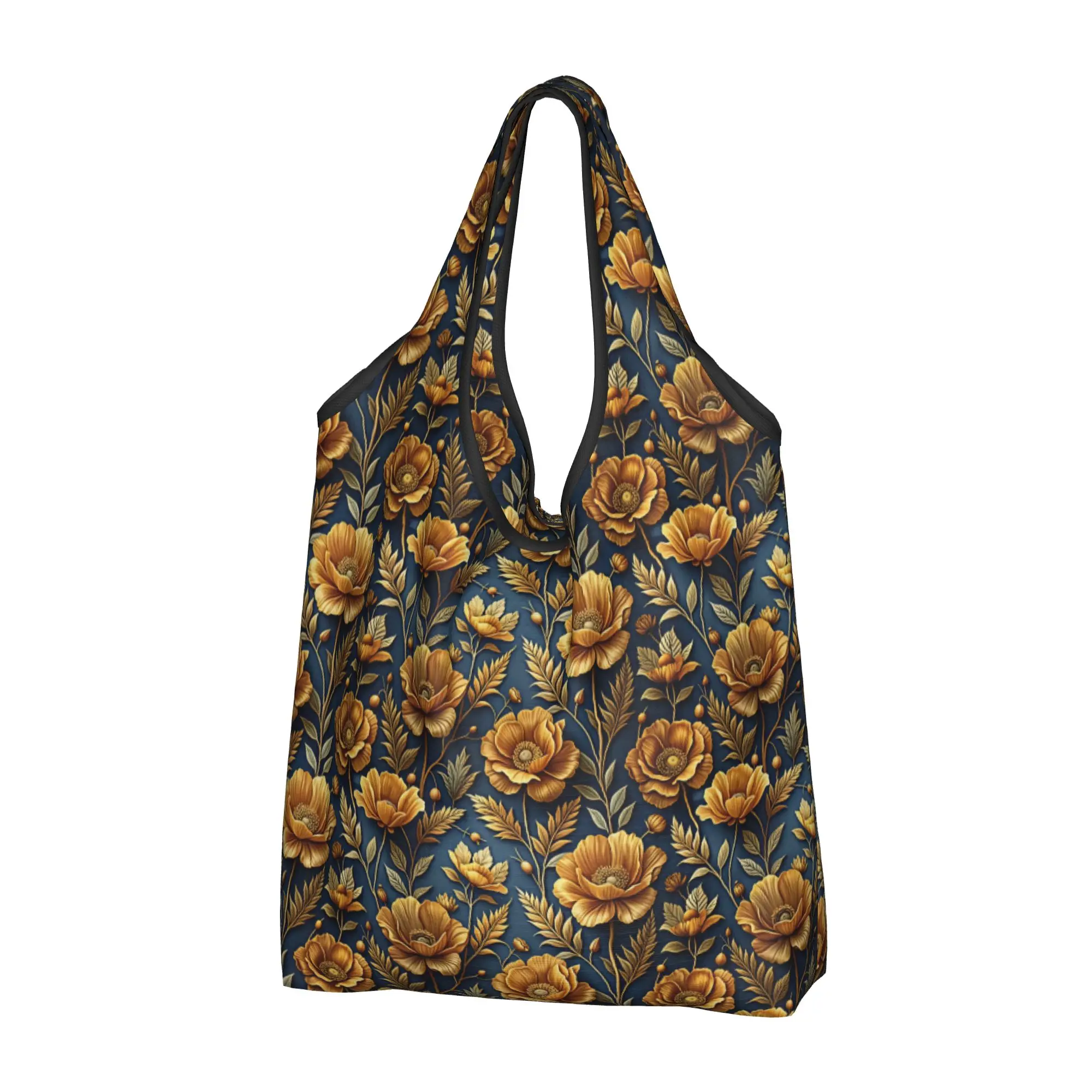 Luxury High 3D Floral Grocery Shopping Bags Cute Shopper Shoulder Tote Bags Large Capacity Fashion Trend 3D Flowers Handbag