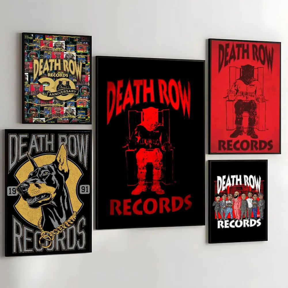 D-Death RowS Records Painting Calligraphy Self Adhesive Wall Art Waterproof Print For Bedroom Living Hallway Home Decor