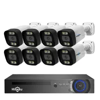 Hiseeu IP67 Waterproof 8Pcs 16CH Nvr Set Outdoor Cctv Camera Video Surveillance Poe Security Camera System 4K 8MP