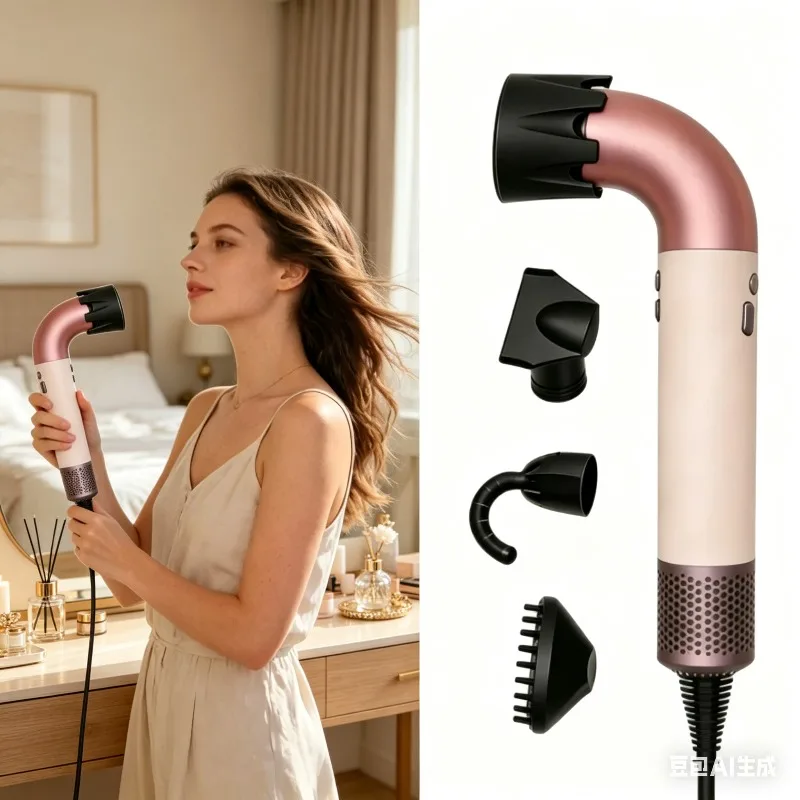 2026 Geräuscharmer Turbo-Haartrockner 1600W mit negativen Ionen, Anti-Frizz, schnelles Styling, Föhn für Zuhause, Friseur und Salon