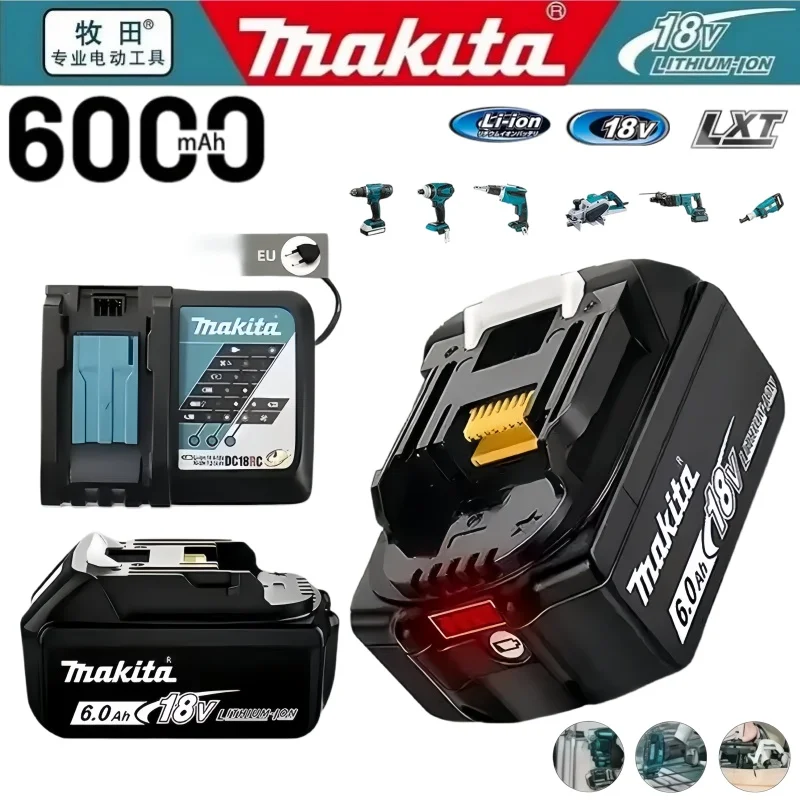 

100% Original Genuine Makita 18V 6.0Ah Li-Ion Battery Perfect Replacement for BL1840 BL1850 BL1860 Cordless Power Tool Battery
