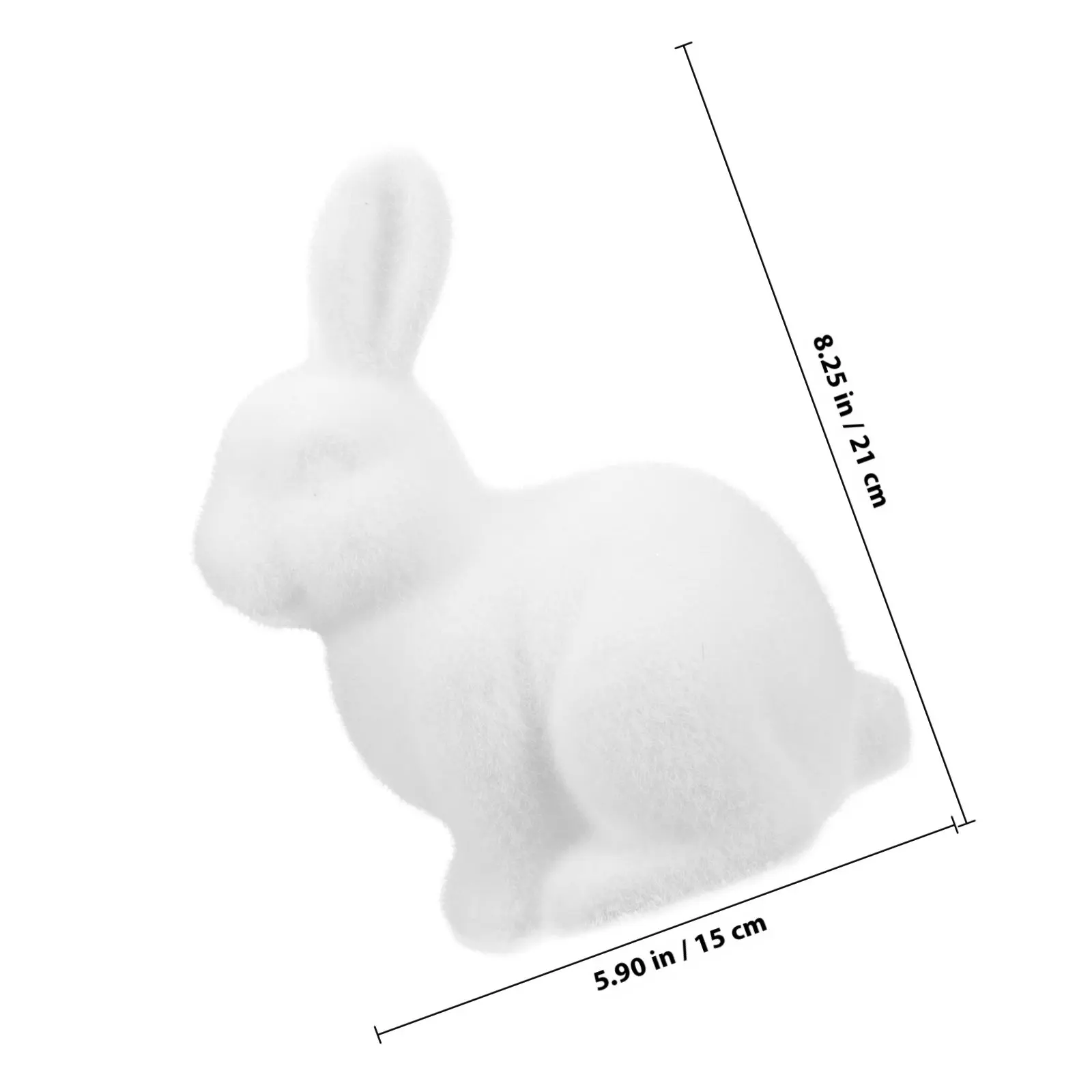Flocked Rabbit Easter Decor Soft Foam Crafted Bunny Indoor Table Decoration Lifelike Easter Bunny Ornament Festive Home Accent
