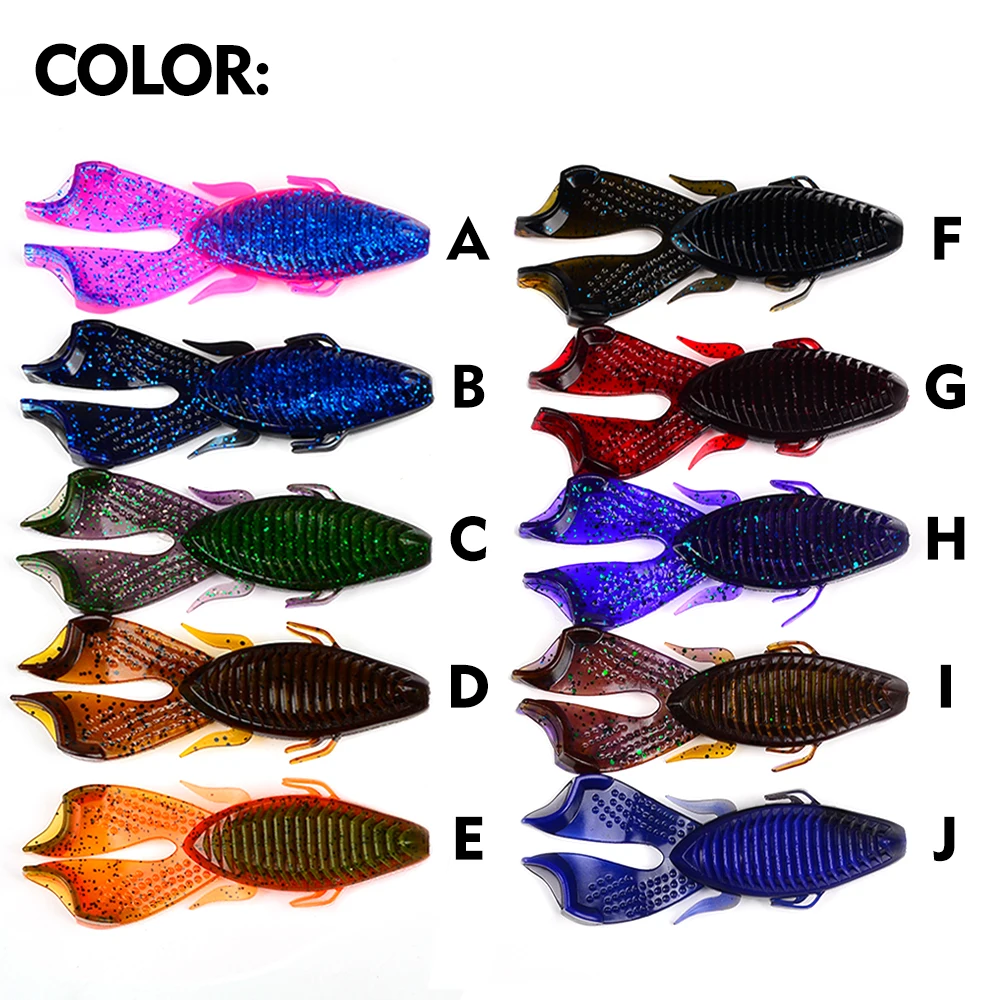 Sunlure 5PCS/bag Soft Plastic Fishing Frog Lure Realistic Fishing Bait For Catching Sea Bass Salmon Trout Seawater Fishing Bait