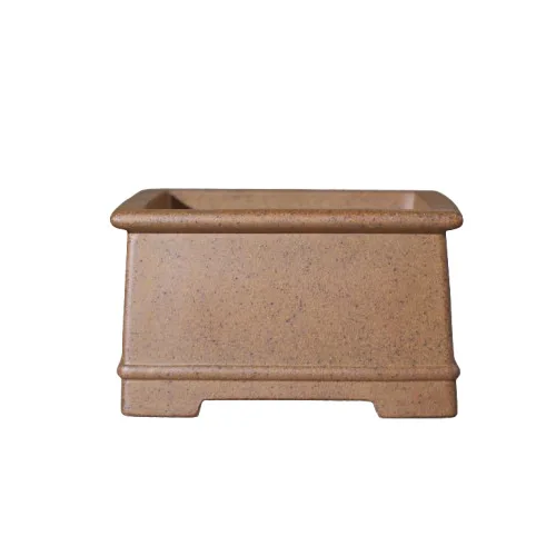 

Purple sand flower pot, handmade, square, square, antique flower pot.