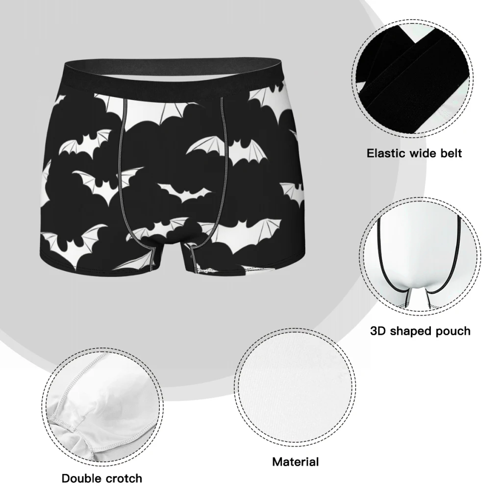 Spider Bat in Black Night Underpants Cotton Panties Male Underwear Ventilate Shorts Boxer Briefs