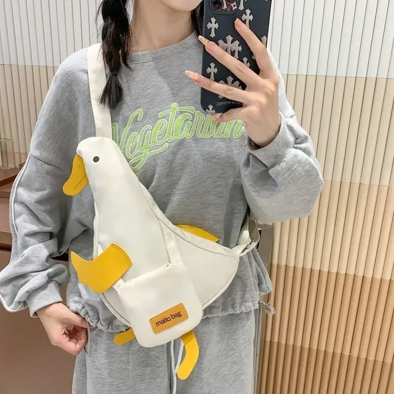 Everything New Phone Crossbody Bag Duck Student Fanny Pack Cute Funny Backpack Internet Red Chest Bag Canvas Bag