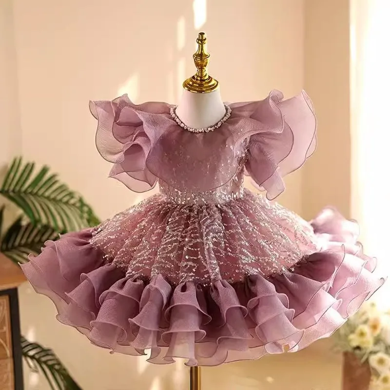Birthday Party Dresses For Girls A4419 Bridesmaid Dresses High-End Children's Princess Costume Host Piano Performance Wedding