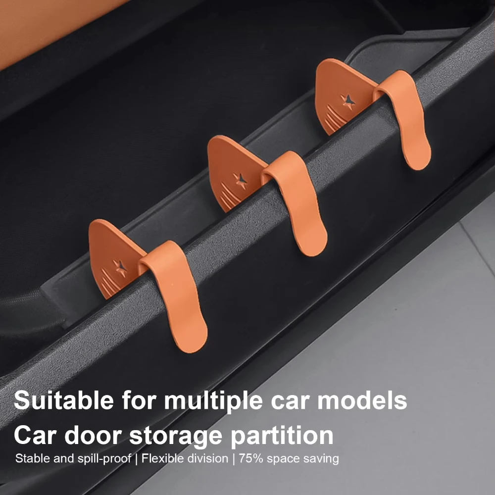 3pcs Car Storage Box Partition Adjustable Car Door Storage Slot Divider Compartment Car Organizer Partition Accessories