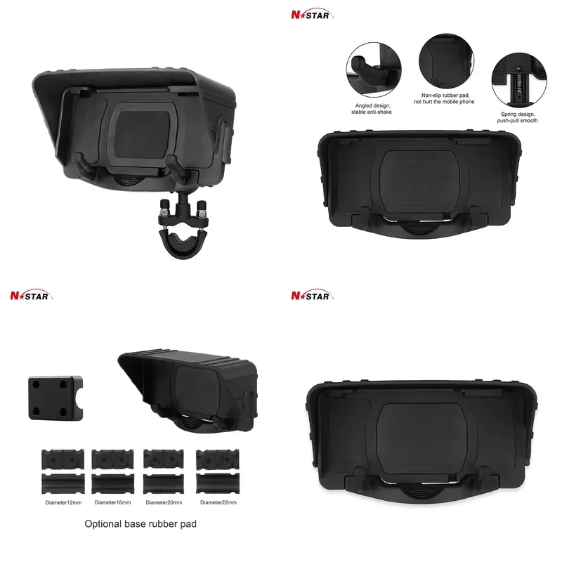 Headrest Mount Bracket with Silicone 1 Inch Adapter U Shape Rocker for Mobile Phone Car Holder Universal Vehicle Accessory