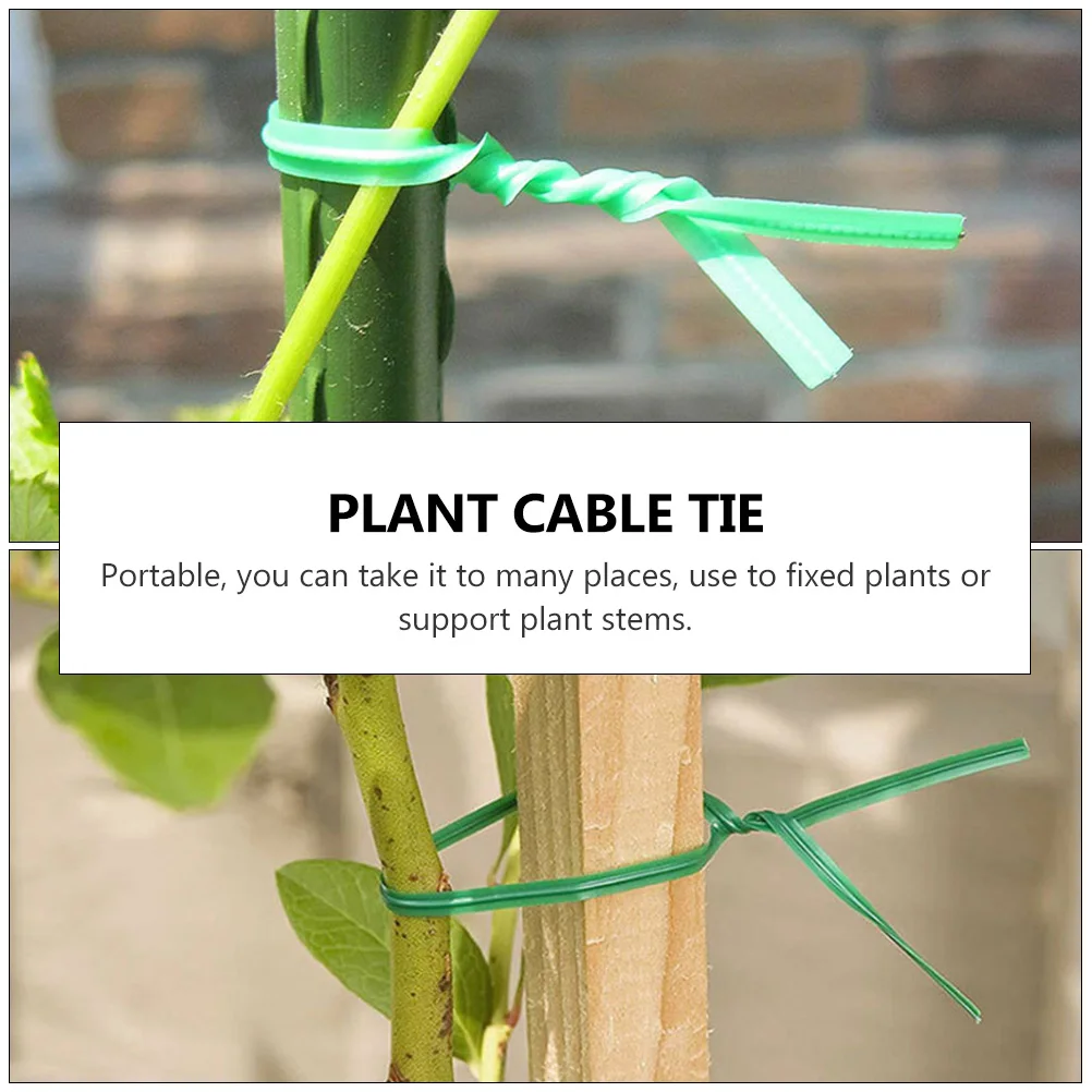 

300 Pcs Vines Gardening Tying Wire Wrapping Ties Plant Support Cable Green Fixing