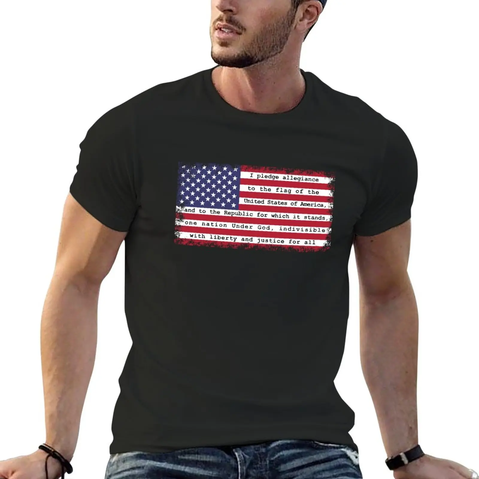 New I pledge allegiance to the flag of the United States of America T-Shirt vintage t shirt men workout shirt