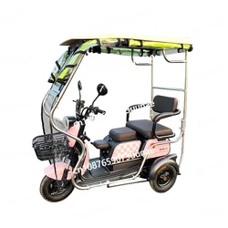 Electric Tricycle Carport Canopy Leku New Canopy Sunshade Canopy Anti-stainless Steel Elderly Travel in Winter