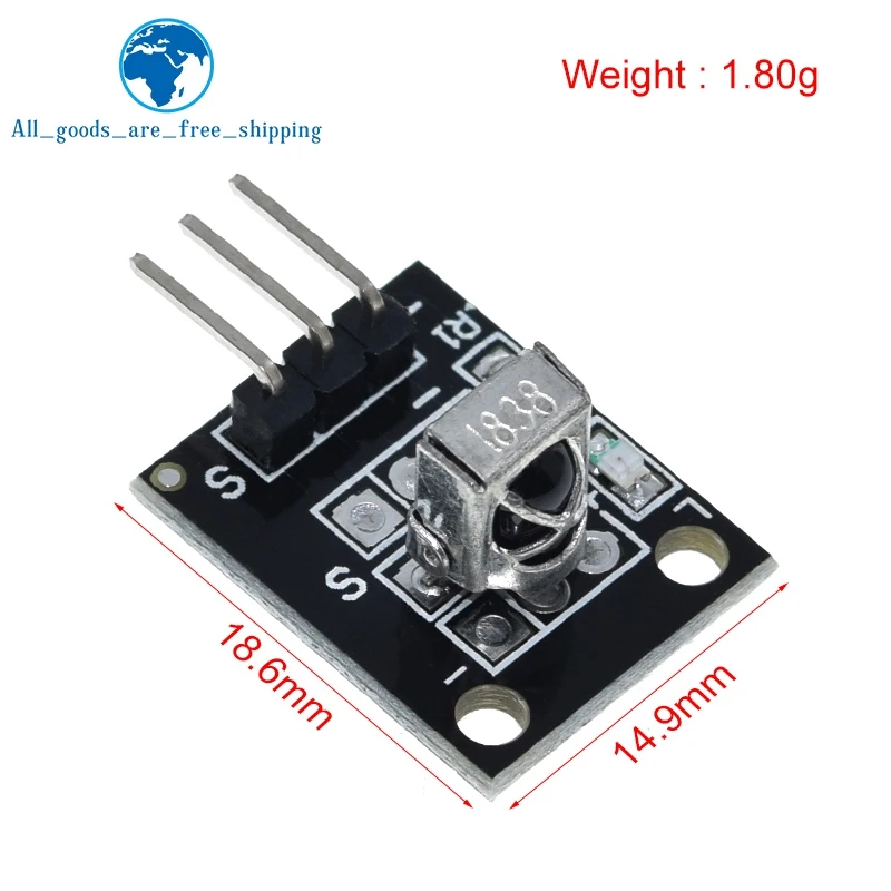 TZT 3pin KY-022 TL1838 VS1838B HX1838 Universal IR Infrared Sensor Receiver Module for Arduino Diy Starter Kit