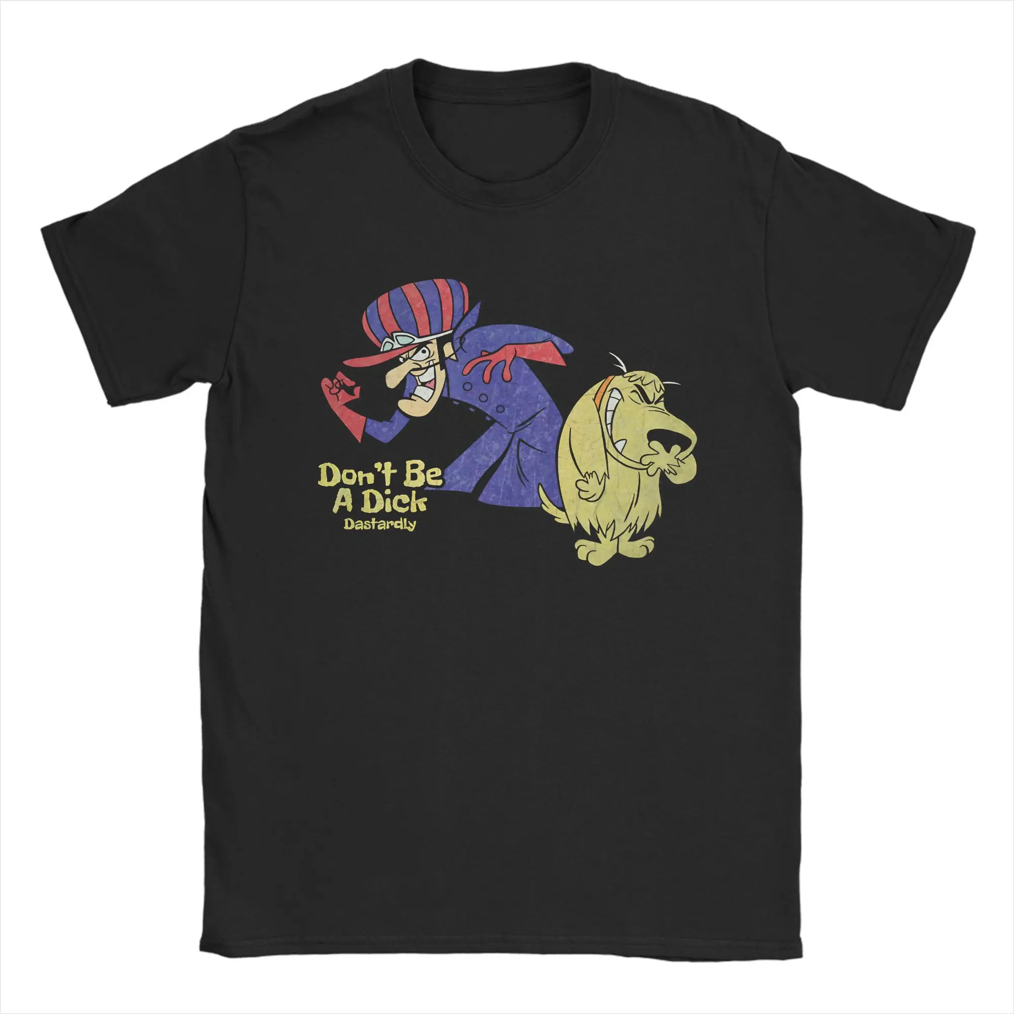 Muttley Wacky Races T Shirts Men's  Pure Cotton Casual T-Shirt Crew Neck  Tees Short Sleeve Tops Adult