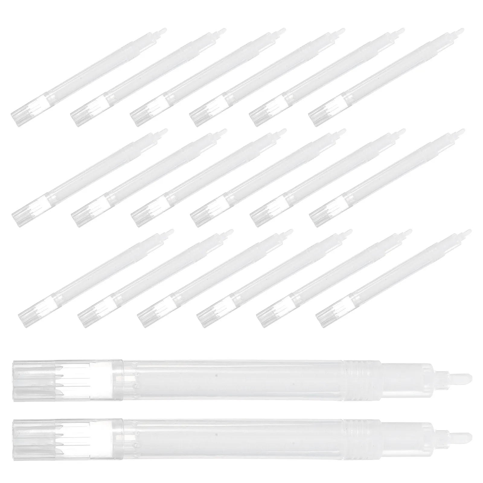 20Pcs Empty Refillable Paint Marker Pens Flat Head Blank Paint Pens for DIY Art Supplies Drawing Graffiti Touch Up