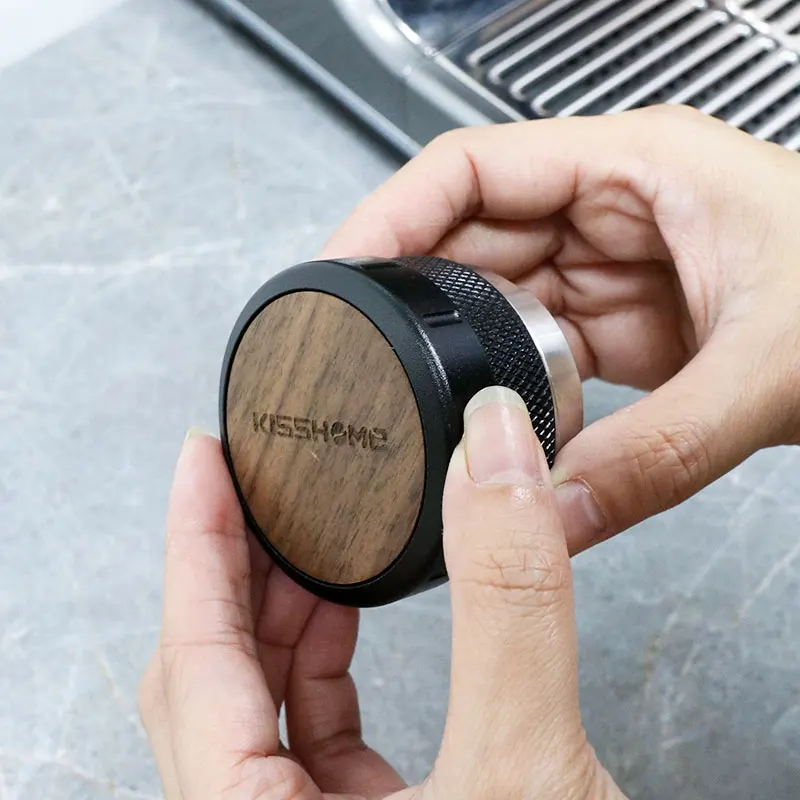 موزع القهوة مستوي 51 مللي متر 53 مللي متر 58 مللي متر الخشب قابل للتعديل ل Portafilter أدوات توزيع الاسبريسو صانع باريستا الملحقات