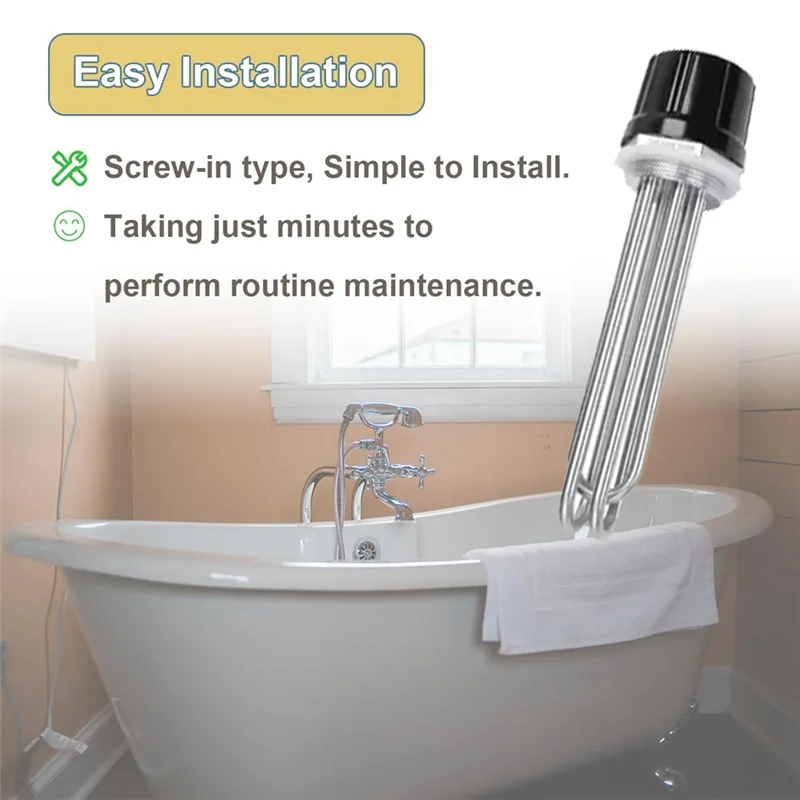 Aquecedor de água elétrico 230mm dn40 4,5kw potência 304 hastes de aquecimento de aço inoxidável para aquecimento de água eficiente