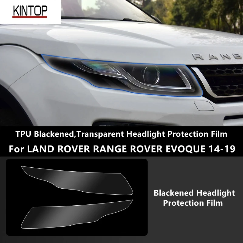 

For LAND ROVER RANGE ROVER EVOQUE 14-19 TPU Blackened,Transparent Headlight Protective Film, Headlight Protection,Modification